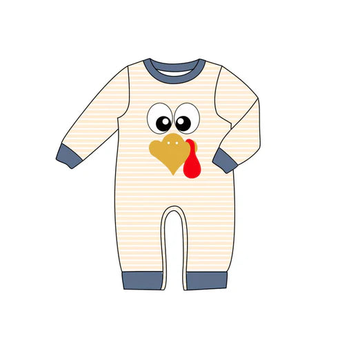 7.15 LR2425 Baby Boys Long Sleeves Turkey Pant Rompers Preorder