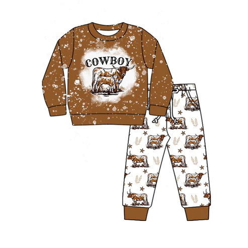 7.18 BLP1014 Baby Boys Cowboy Western Top Pants Clothes Sets Preorder