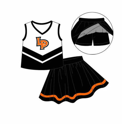 7.10 Custom Moq 3 Baby Girls LP team Top Skirt Skort Sets