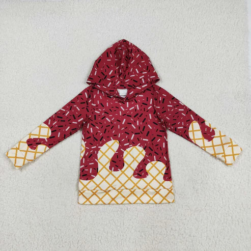7.24 BT1273 Baby Boys Dark Red Long Sleeves Team Hoodies Top