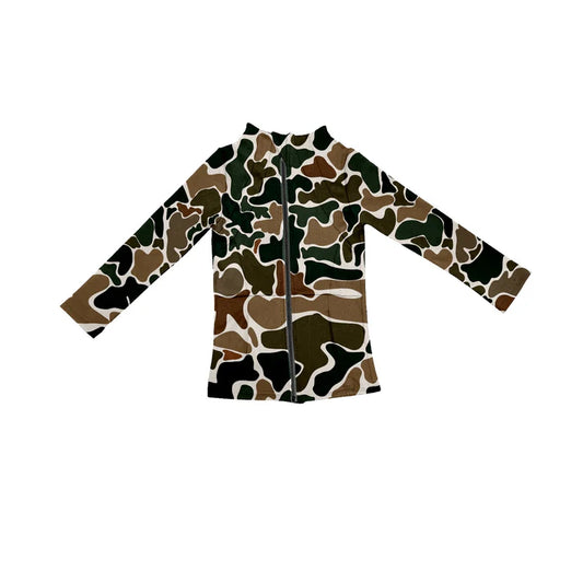 7.22 GT0851 Baby Girls Brown Camo Yoga Active Wear Zip Jackets Tops Preorder