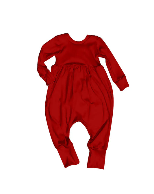 7.22 LR2087 Baby Infant Girls Valentines Red Cotton Long Sleeve Rompers preorder