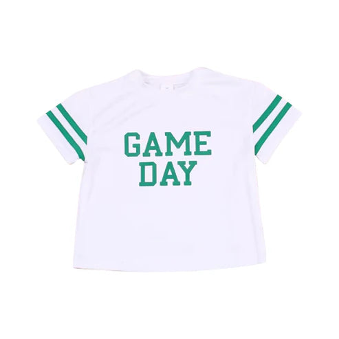 7.14  GT1103 Baby Girls Green Game Day Team Tee Shirts Top Preorder