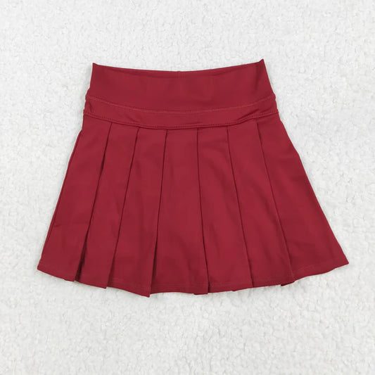 7.25 GLK0124 Baby Girls Dark Red Yoga Skorts Bottom