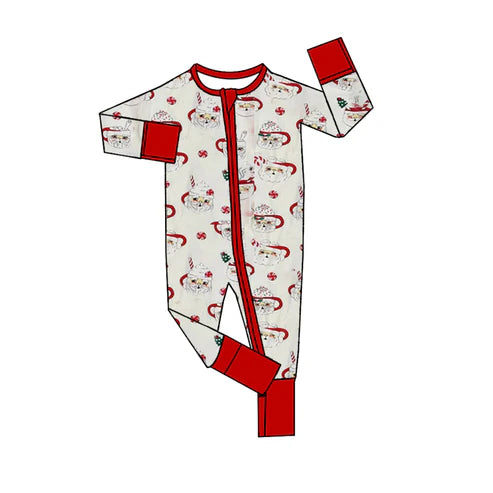 7.17 LR2010 Baby Infant Boys Christmas Santa Zip Rompers preorder