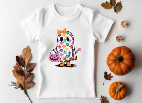 7.11 GT1110 Baby Girls Short Sleeves Flowers Ghost Pumpkin Shirts Top Preorder