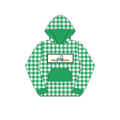 7.12 BT1284 Baby Boys Long Sleeves Truck Pumpkins Pocket Hoodies Top Preorder