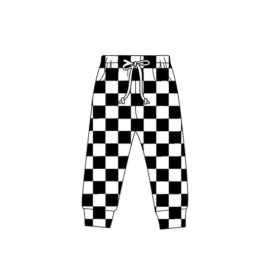 7.23 P0702 Adult Women Black Checkered Jogger Bottom Pants Pajamas Preorder