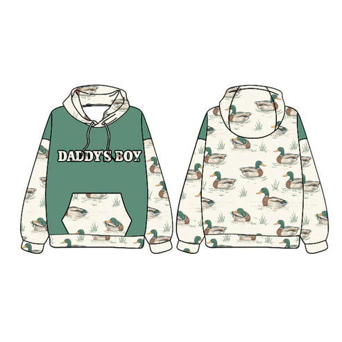 7.19 BT1024 Baby Boys Daddy's Boy Hooded Pocket Ducks Tops Preorder