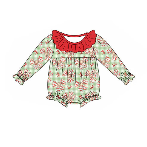 7.16 LR2004 Baby Infant Girls Christmas Cake Bows Rompers preorder