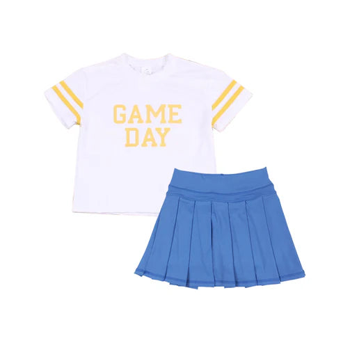 7.12 GSD2741 Baby Girls Game Day Top Blue Skorts Team Yoga Set Preorder