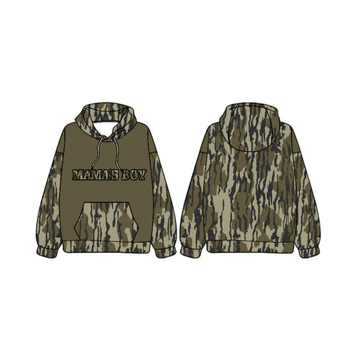 7.17 BT0988 Baby Boys Mama's Boy Hunting Bottomland Hooded Tops preorder