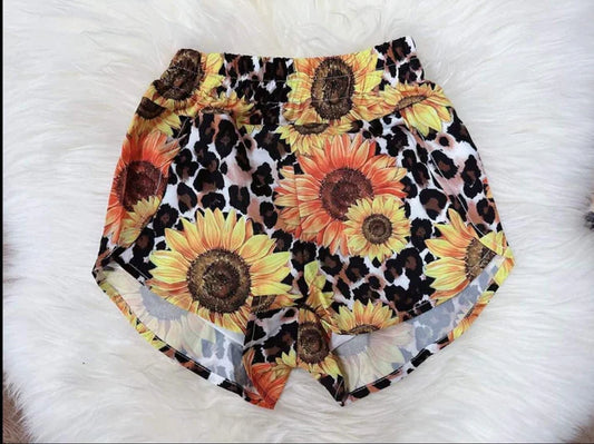 7.23 SS0381 Baby Girls Sunflowers Summer Shorts Bottoms Preorder