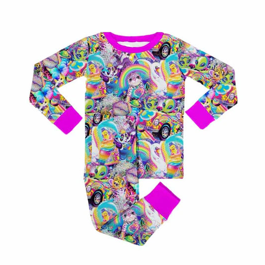 7.22 GLP2167 Baby Girls Tiger Cats Rainbow Top Pants Pajamas Clothes Sets Preorder