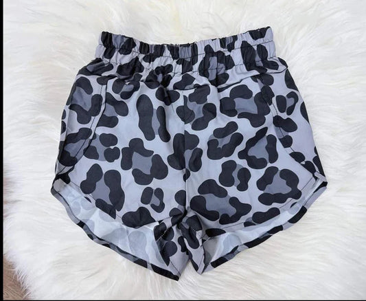 7.23 SS0379 Baby Girls Grey Leopard Summer Shorts Bottoms Preorder
