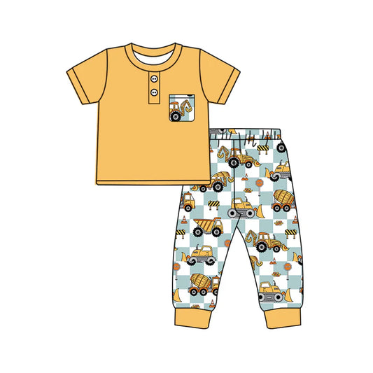 7.22 BSPO0504 Baby Boys Constructions Tee Shirts Pants Outfits Clothes Sets Preorder
