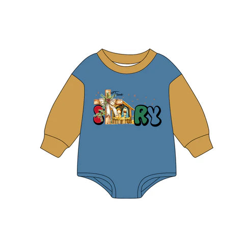 7.14  LR2382 Baby Boys Long Sleeves True Story Rompers Preorder