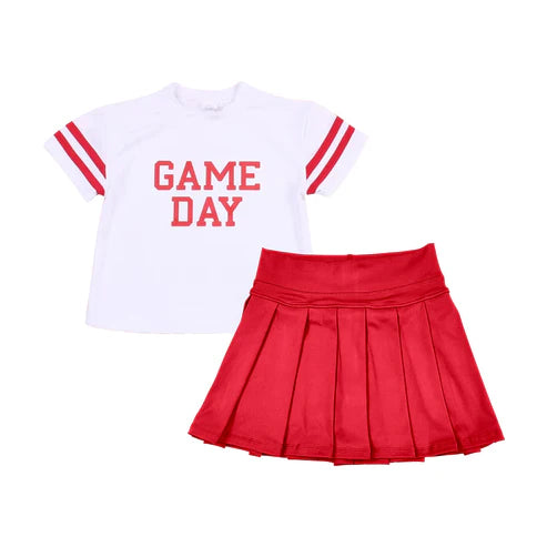 7.12 GSD2742 Baby Girls Game Day Top Red Skorts Team Yoga Set Preorder