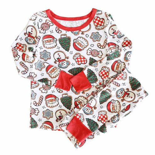 7.16 BLP0958 Baby Boys Christmas Santa Tree Shirt Pants Pajamas Clothes Sets Preorder