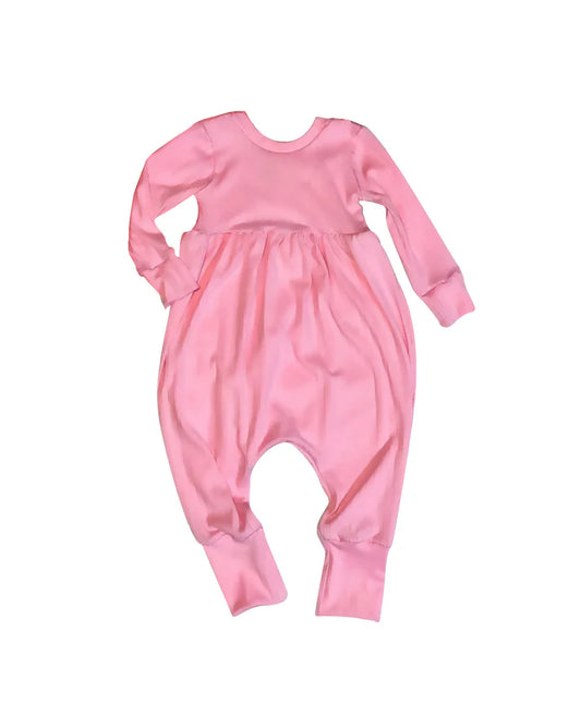 7.22 LR2086 Baby Infant Girls Valentines Pink Cotton Long Sleeve Rompers preorder