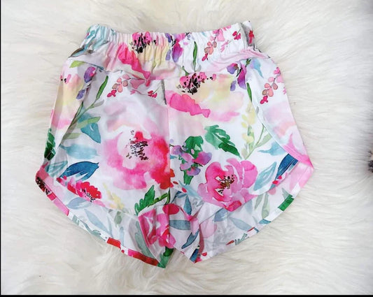 7.23 SS0377 Baby Girls Pink Flowers Summer Shorts Bottoms Preorder
