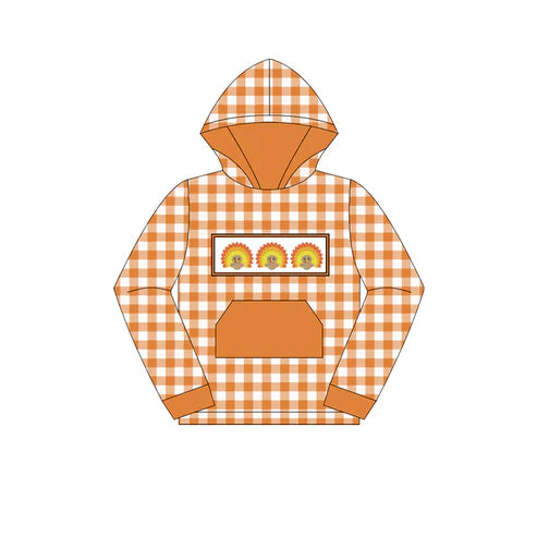 7.12 BT1283 Baby Boys Long Sleeves Turkey Pocket Hoodies Top Preorder