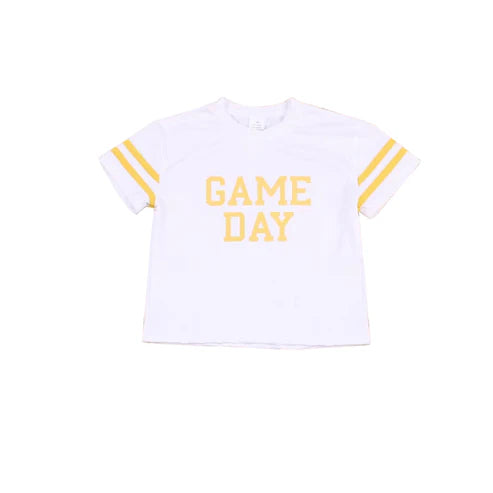 7.14   GT1101 Baby Girls Yellow Game Day Team Tee Shirts Top Preorder