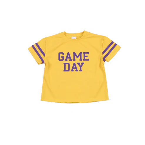 7.14  GT1100 Baby Girls Purple Game Day Team Tee Shirts Top Preorder