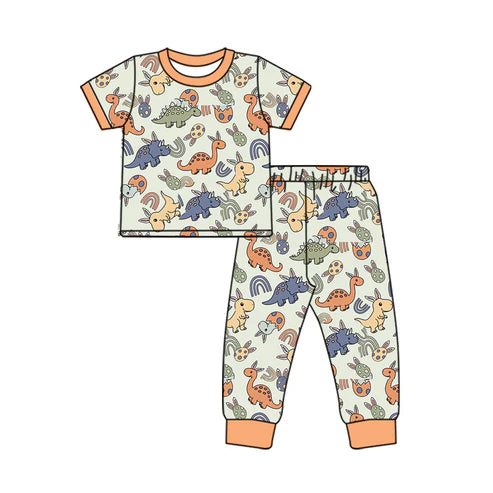 7.19 BSPO0499 Baby Boys Dinosaurs Short Sleeve Shirts Pants Pajamas Clothes Sets Preorder