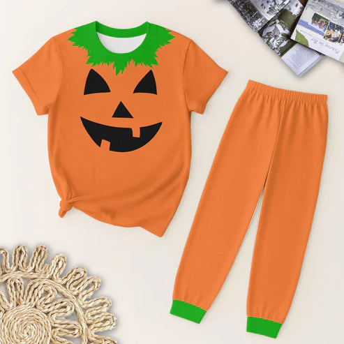 7.11 BSPO0579 Baby Boys Short Sleeves Ghost Pumpkin Top Legging Pant Pajamas Set Preorder