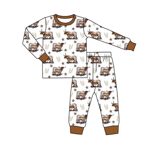 7.18 BLP1013 Baby Boys Cowboy Western Top Pants Pajamas Clothes Sets Preorder