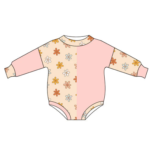 7.18 LR2032 Baby Infant Girls Pink Flowers Long Sleeve Rompers preorder