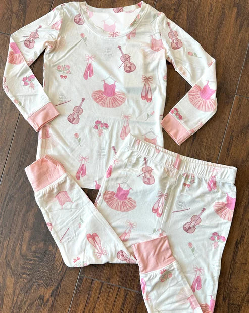 7.16 GLP2023 Baby Girls Pink Music Dance Shirt Pants Pajamas Clothes Sets Preorder