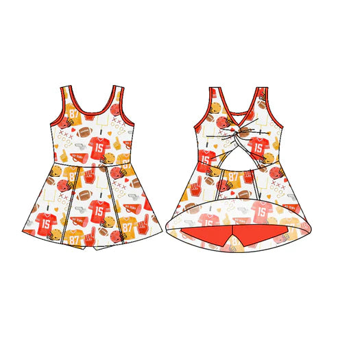 7.10 Custom Moq 3 Baby Girls Sleeveless Bows Shorts Team Knee Length Dresses