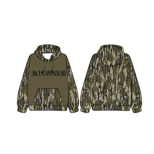 7.17 BT0989 Baby Boys Daddy's Boy Hunting Bottomland Hooded Tops preorder