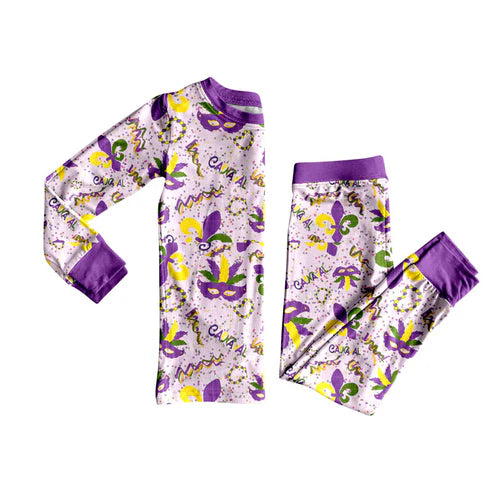 9.12 GLP2824 Baby Girls Mardi Gras Masks Anchors Pajamas Sets Preorder