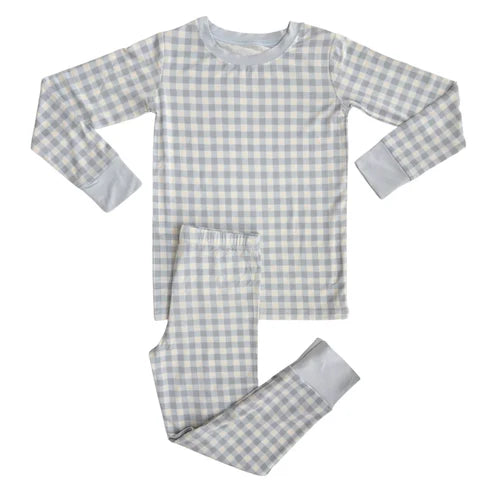 9.10 BLP1268 Baby Boys Grey Checked Top Pant Pajamas Sets Preorder