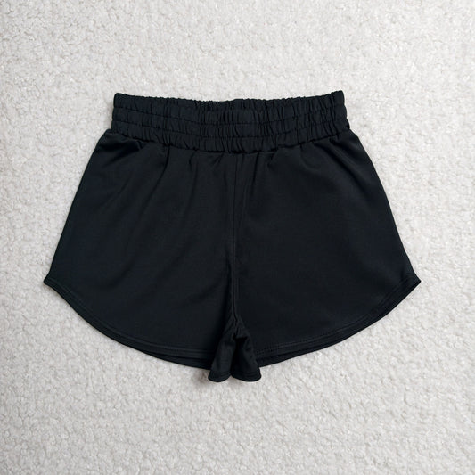 SS0896 Kids Baby Girls Black Yoga Active Sport Shorts Bottom