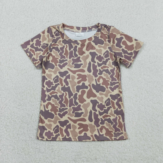 BT1714 Kids Baby Boy Short Sleeve Southern Khaki Camo T-shirts Top