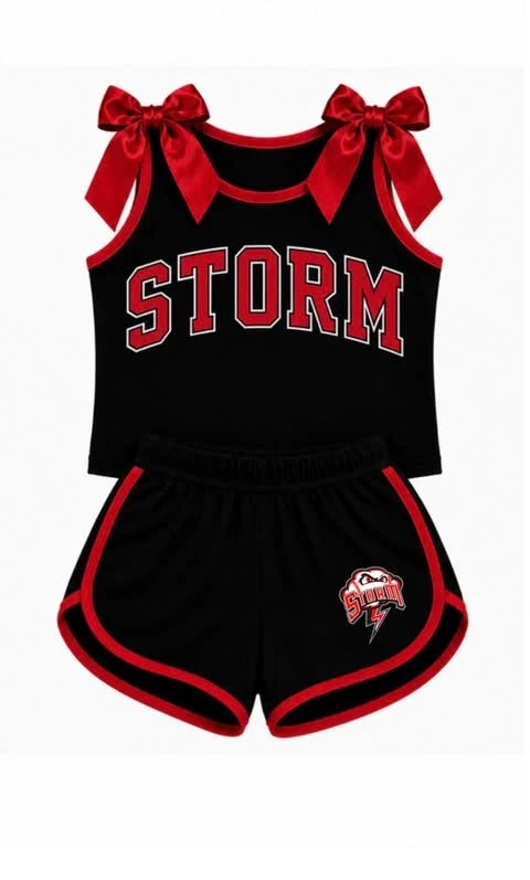 Custom Order Baby Girls Storms Bows Vest Short Team Clothes Set
