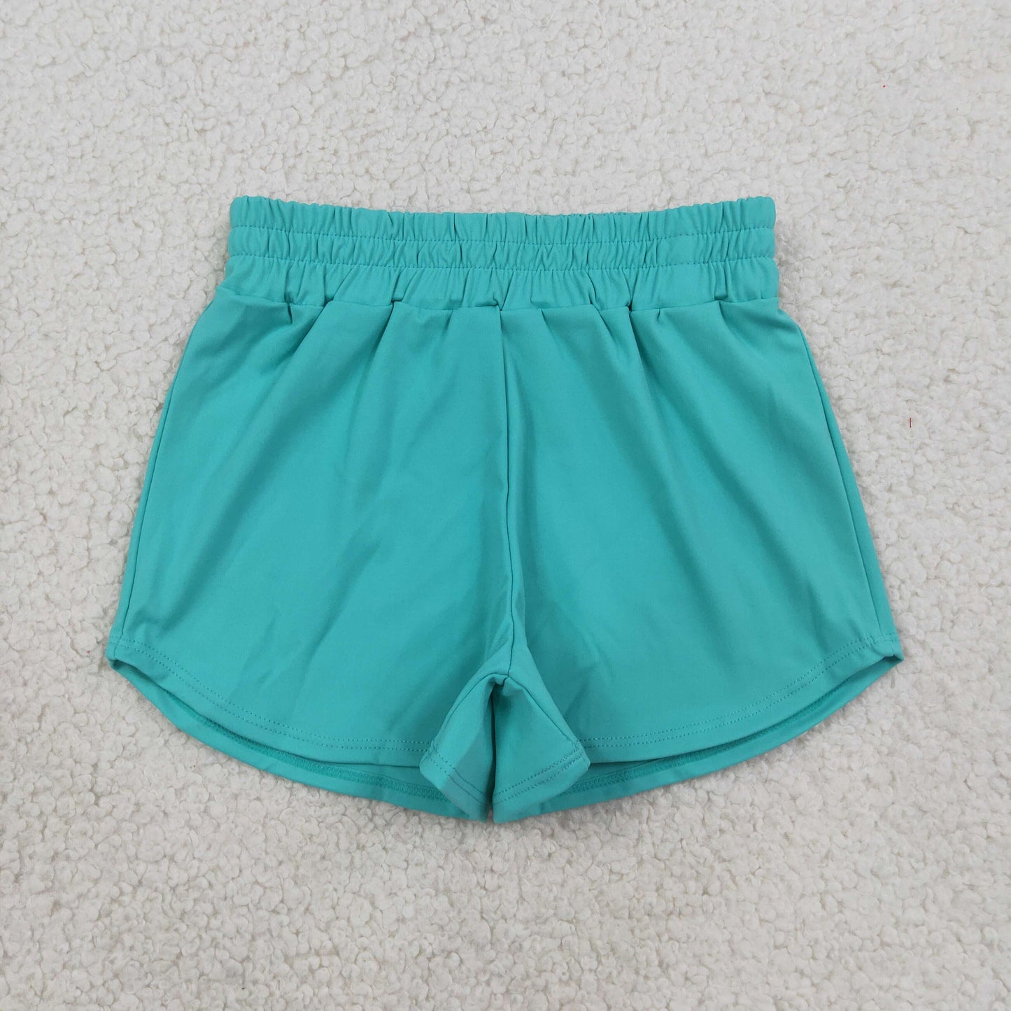 SS0907 Kids Clothing Baby Girls Aqua Blue Yoga Active Sport Shorts Bottom