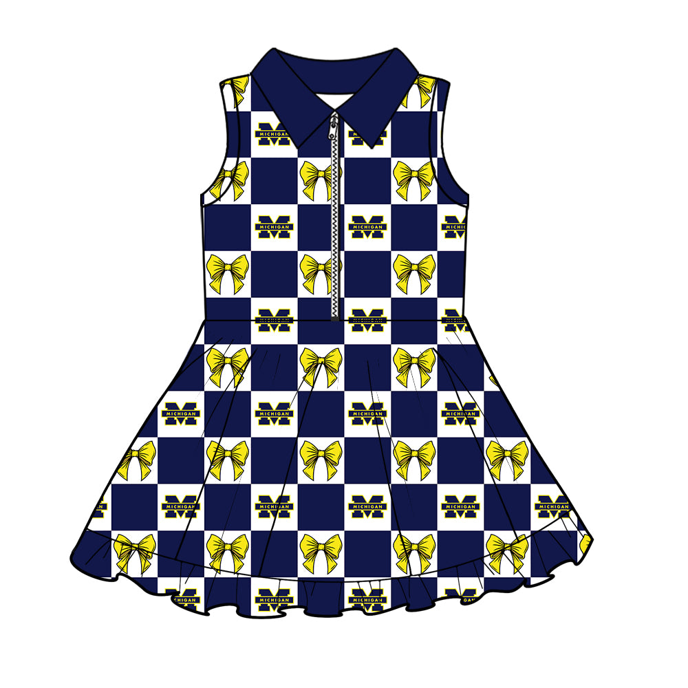 Custom Milk Silk Order MOQ:3 or 5 pcs Each Design Team State Girl Summer Bow Sleeveless Skirts Sets 3 and dress and shorts-26.1.22