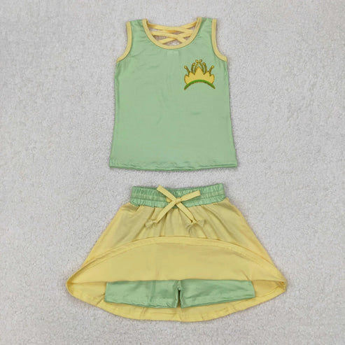 5.3 Sibling 10(7) Colors Baby Girls Princess Castles Shirt Skorts Skirts Outfits