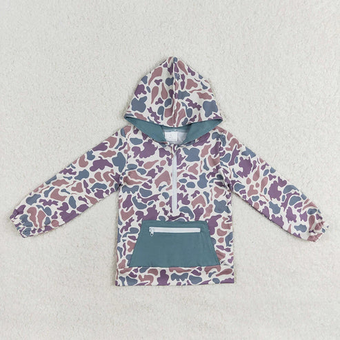 6.2 Sibling Baby Boys Western Camo Zipper Pockets Hoodies Fall Pullovers Tops