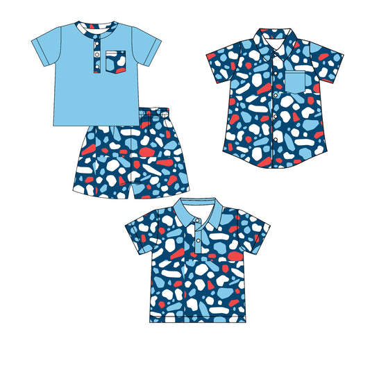 26.1.13 Custom MOQ:3 or 5 pcs each design milk silk Sibling baby boy clothes short sleeve shorts sets and tops 2