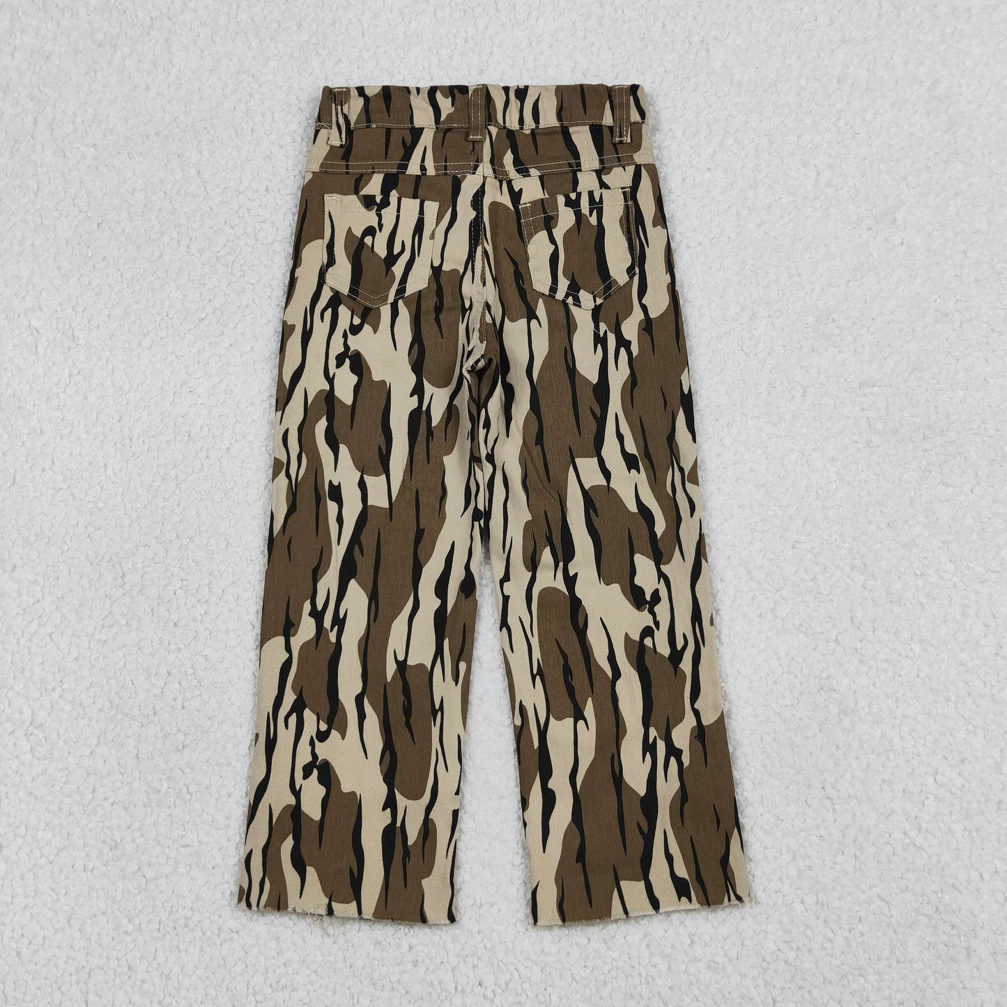 P0373 Kids Baby Boys Southern Olive Camo Tree Branches Denim Pants Jeans
