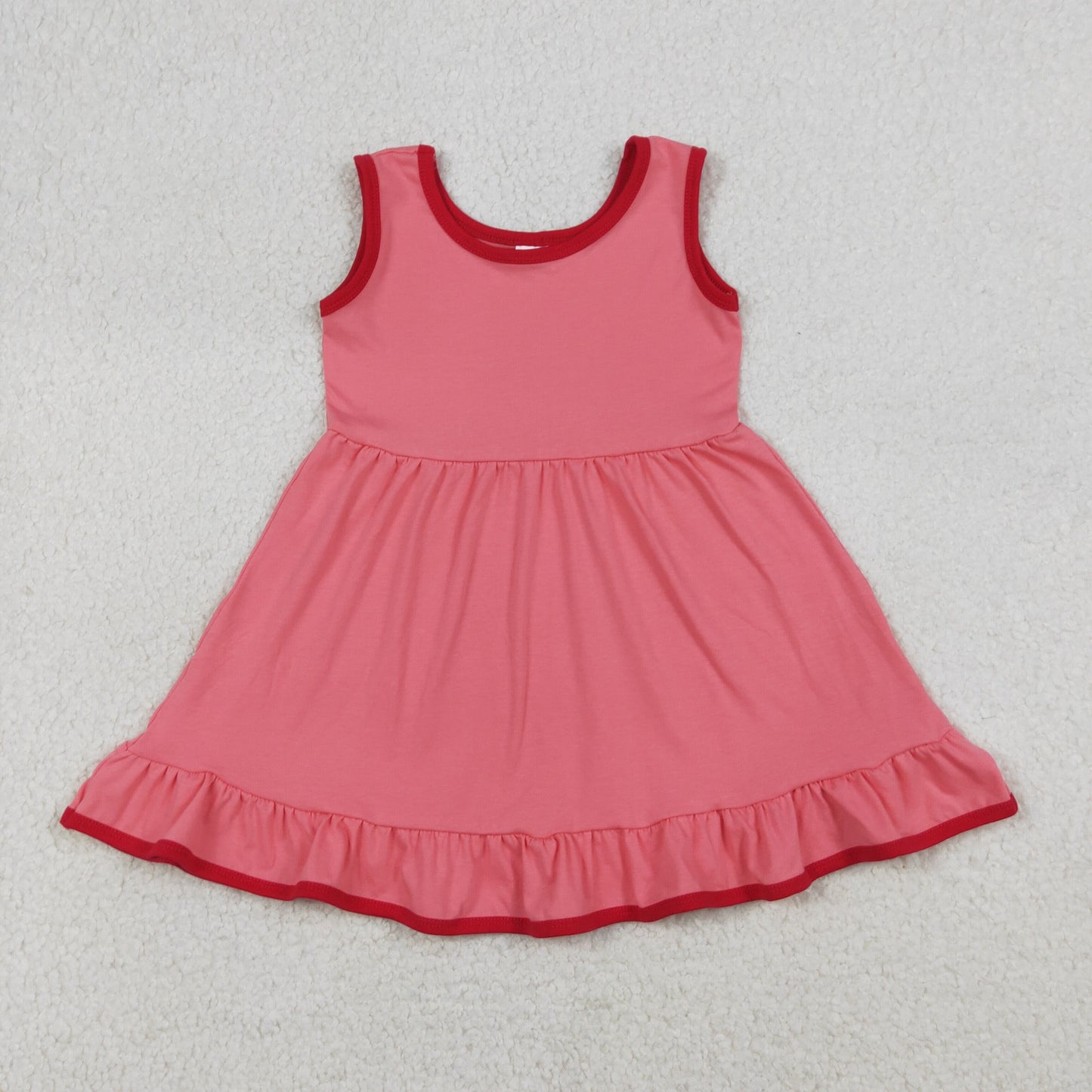 GSD0656 Kids Baby Girls Sleeveless Watermelon Red Ruffle Dresses