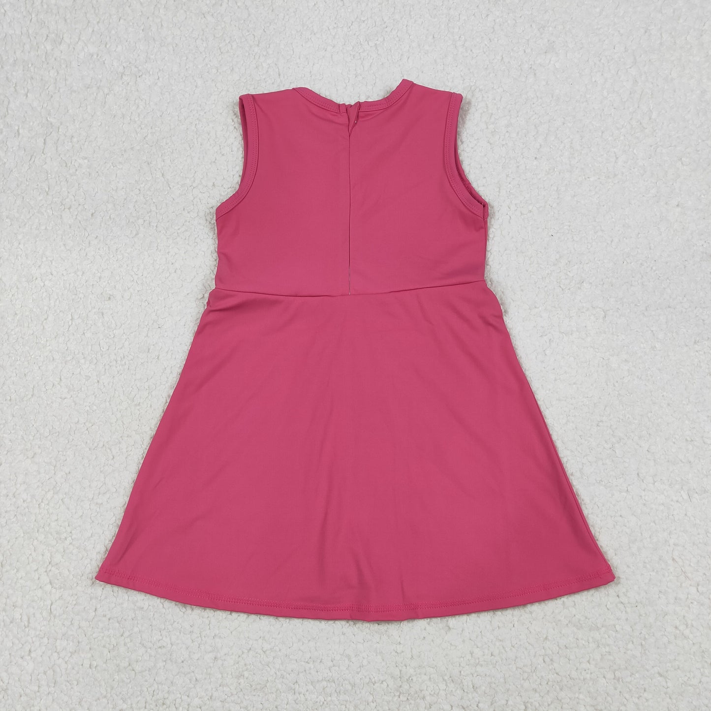 GSD3740 Kids Baby Girls Pink Sleeveless Yoga Active Shorts Knee Length Dresses