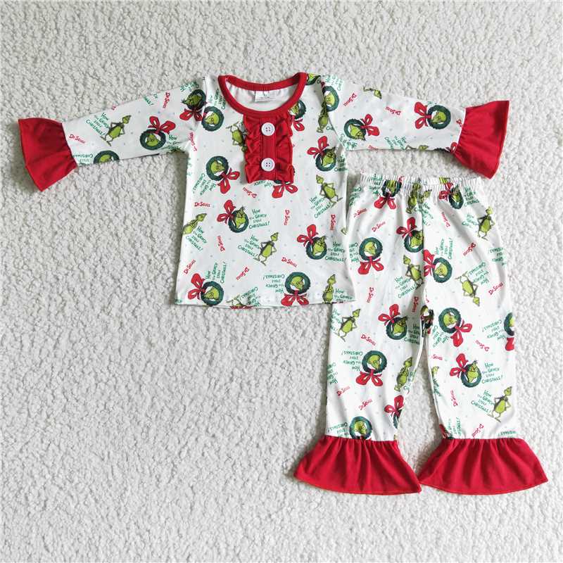 Sibling Baby Kids Boys Girls Christmas Bow Legging Outfits Clothes Sets