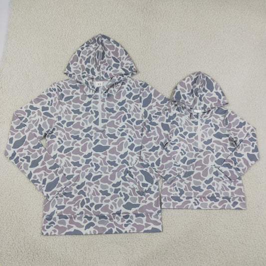 BT1849GT1708 Kids Adult Women Southern Camo Zipper Pocket Hoodies Tops